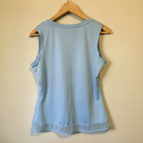 Crane Pale Sky Blue Mesh Hem Workout Tank - Picture 2 of 15
